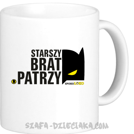 STARSZY BRAT PATRZY - Kubek ceramiczny biały 