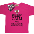 Keep Calm and wezmę się w końcu za naukę - koszulka dla dziecka - różowy