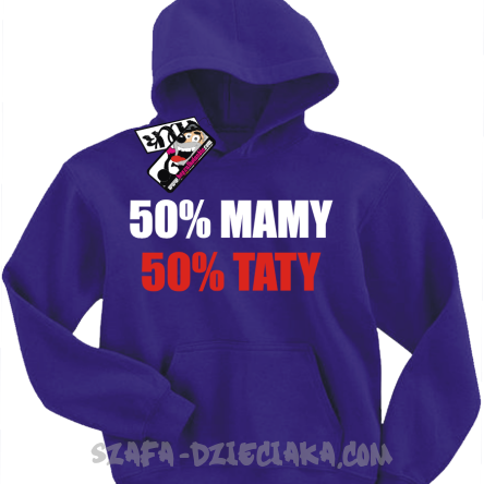 50% mamy 50% taty super bluza dziecięca - fioletowy