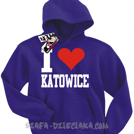 I love Katowice bluza dla małego katowiczanina - fioletowy