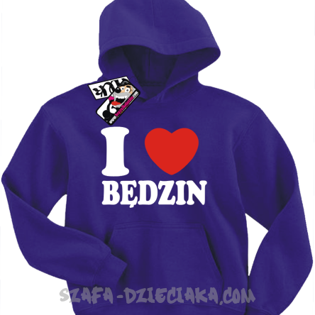 I love Będzin bluza dziecięca z nadrukiem - fioletowy