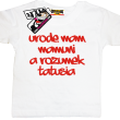 Urodę mam mamuni a rozumek tatusia niepowtarzalna koszulka dziecięca - biały