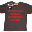 Urodę mam mamuni a rozumek tatusia niepowtarzalna koszulka dziecięca - brązowy