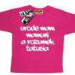 Urodę mam mamuni a rozumek tatusia niepowtarzalna koszulka dziecięca - różowy