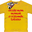Urodę mam mamuni a rozumek tatusia niepowtarzalna koszulka dziecięca - żółty