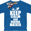Keep calm and hakuna matata świetny tshirt dla dziecka - royal blue