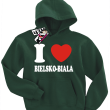 I love Bielsko-Biała bluza dziecięca z kapturem - butelkowy