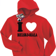 I love Bielsko-Biała bluza dziecięca z kapturem - czerwony