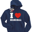 I love Bielsko-Biała bluza dziecięca z kapturem - granatowy