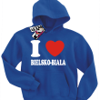 I love Bielsko-Biała bluza dziecięca z kapturem - niebieski
