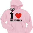 I love Bielsko-Biała bluza dziecięca z kapturem - różowy