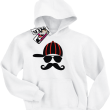 Wąsacz w czapce dziecięca bluza z kapturem - white