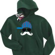 Wąsacz w czapce dziecięca bluza z kapturem - bottle-green