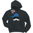 Wąsacz w czapce dziecięca bluza z kapturem - black