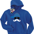Wąsacz w czapce dziecięca bluza z kapturem - blue
