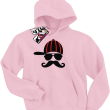 Wąsacz w czapce dziecięca bluza z kapturem - pink