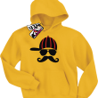 Wąsacz w czapce dziecięca bluza z kapturem - yellow