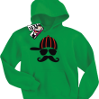 Wąsacz w czapce dziecięca bluza z kapturem - green