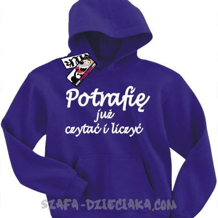 Potrafię już czytać i liczyć niepowtarzalna bluza dziecięca - fioletowy