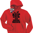 Keep calm and hakuna matata dziecięca bluza z kapturem - czerwony