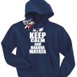 Keep calm and hakuna matata dziecięca bluza z kapturem - granatowy