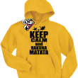 Keep calm and hakuna matata dziecięca bluza z kapturem - żółty