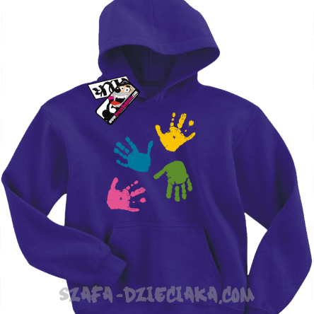 Łapki z farby zabawna bluza dziecięca - fioletowy