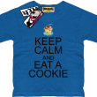Keep Calm and Eat a Cookie - zabawna koszulka dziecięca - niebieski
