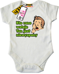Kto rano wstaje... - body dziecięce z nadrukiem, kod: SZDZ00196B