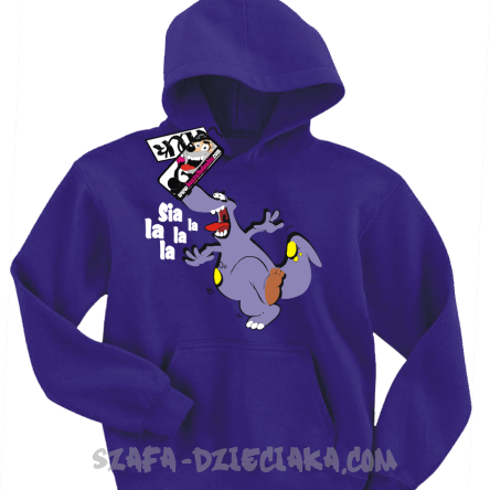 Śpiewający sia la la la Dinuś - bluza dziecięca z nadrukiem - fioletowy