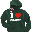 I love Mikołów - bluza dziecięca z nadrukiem - butelkowy