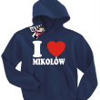 I love Mikołów - bluza dziecięca z nadrukiem - granatowy