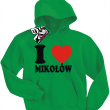 I love Mikołów - bluza dziecięca z nadrukiem - zielony