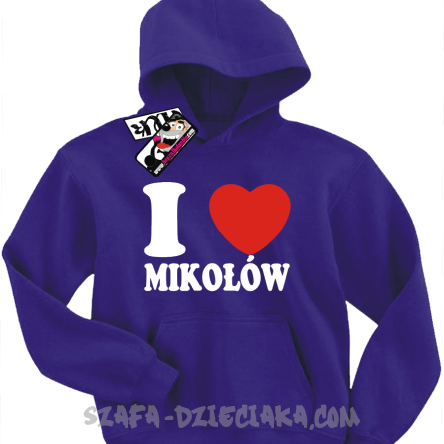 I love Mikołów - bluza dziecięca z nadrukiem - fioletowy