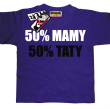50% mamy 50% taty koszulka dla dziecka - fioletowa