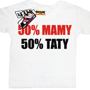 50% mamy 50% taty - koszulka dla dziecka, kod: SZDZ00003K