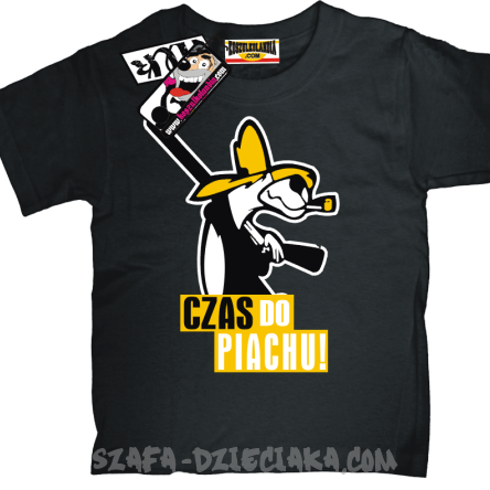 czas do piachu zabawna koszulka - czarna