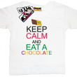Keep Calm and Eat a Chocolate - świetna koszulka dziecięca - biały