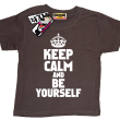 Keep calm and be yourself tshirt idealny dla dziecka - brown