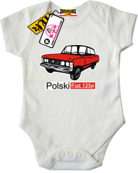 Duży fiat 125p - niepowtarzalne body dziecięce, kod: SZDZ00061B