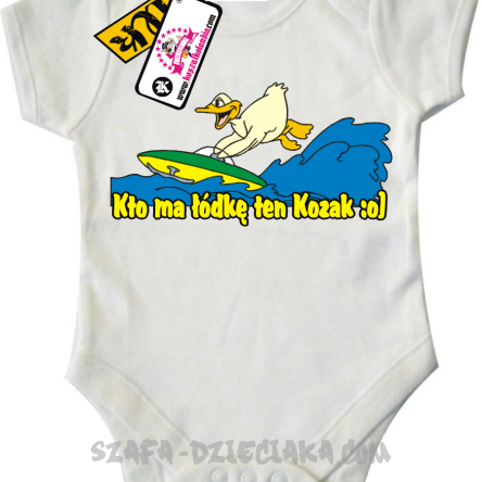 Kto ma łódkę ten kozak super dziecięce body - białe