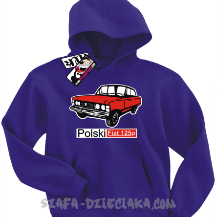 Duży Fiat 125p bluza dziecięca z nadrukiem - fioletowy
