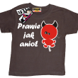 Prawie jak anioł śmieszny tshirt - brązowy