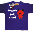 Prawie jak anioł śmieszny tshirt - fioletowy