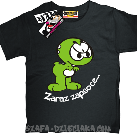 Żółwik zaraz zapsoce zabawny tshirt dziecięcy - czarny