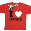 I love Zawiercie koszulka dla dziecka - czerwony