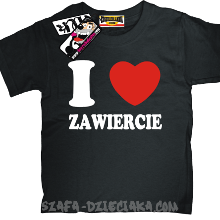 I love Zawiercie koszulka dla dziecka - czarny