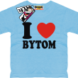 I love Bytom dziecięca koszulka z nadrukiem - błękitny