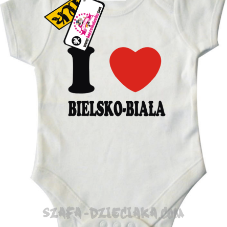 I love Bielsko-Biała - body dziecięce z nadrukiem - biały