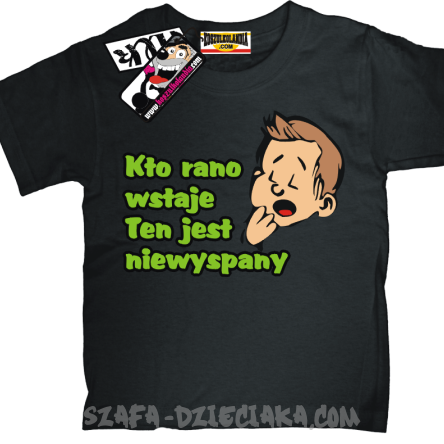 Kto rano wstaje... odlotowa dziecięca koszulka - czarny